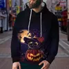 Erkek Hoodies 2022 Cadılar Bayramı Kostümü Erkekler Hoodie Çocuk Kazak Sweatshirt 3D Baskı Kabak Fener Küçük Şeytan