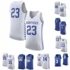 SJ NCAA College Kentucky Wildcats Basketball Jersey 5 Immanuel Quickley Malik Monk 3 Keldon SJ Hnson 2 Jarred Vanderbilt Kevin Knox II Custom