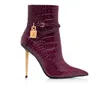 bottes cadenas en cuir femmes bottines chaussures zippées latérales bout pointu mode botte créateurs de luxe stiletto bottes courtes avec boîte