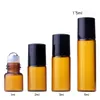 Amberrol op glazen fles 1 ml 2 ml 3 ml 5 ml 10 ml lege rolflessen voor essenti￫le oli￫n verpakking