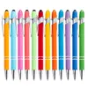 Ballpoint Pens Rainbow Rubberized Soft Touch Pen met stylus tip Stijlvolle premium metalen zwarte inkt middellange pointpack van 12 druppel BDESYBAG AMSQE