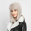 Berets Russian Winter Winter Darm Bomber Faux Fur Fur Hats Slid Ski Caps Ladies Outdoor Felmale Felmale Soft Ushanka مع آذان