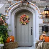 Couronnes d'automne de fleurs décoratives, pour porte d'entrée suspendue, pivoine artificielle, citrouille, décoration murale d'halloween, fête