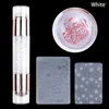 Nail Art Kits 3 cm / 2 cm Silikonkopf Transparenter Doppelstempel für französische Nägel Stempelwerkzeug