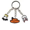 Hot Sell Keychians Halloween Saco de Decoração de Saco de Pingente PVC Cartoon Soft Rubber Diy Key Ring Party Gift
