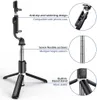 Wireless Bluetooth Remote Portable Extendable Selfie Stick Tripod with Light for IOS Android Smartphone