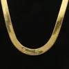 Collane con ciondolo Collana a catena piatta a spina di pesce da 10 mm Gioielli da uomo in oro giallo 18 carati Solido Girocollo da uomo alla moda Clavicola 62848