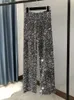 Kadın Pantolon Capris Moda Modaya Modaya Gibi Köpüklü Altın Uzun Bel Geniş Bacaklı Güney Kore Tarzı 220922