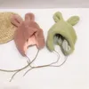 Akcesoria do włosów zima maluch dzieci polarowe czapki urocze 3D kreskówka na uszach dziecko zagęszcza ciepły tłumik