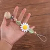 Baby Pacifier Chain Silicone Flower Baby Anti-Drop Chain Spädbarn Nippel Bekväma Soother Chain Clips Dummy Holder Nipple Clip