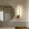 Wall Lamp Long Strip Line Copper Sconce Living Room Decoration Vintage Nordic LED Lighting Background Modern Bedroom Bedside Lamps