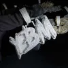 A-Z aangepaste naam letters hanglagers kettingen charme voor mannen vrouwen geschenk glanzende bling witte zirkonia met 3 mm 24inch gedraaide touwketen