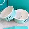 Luxury Blue Bone China Cat Bowls Designer Ceramic Pets levererar Cat Dog Bowl Catdogsuper1st219r