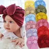 Hattar solid f￤rg baby turban hatt elastisk knuten tjej pojke motorhuv f￶r f￶dd sp￤dbarn mjuk bomull barn beanie tillbeh￶r 0-1y