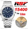 RSF 41 1540 A3120 Automatisch Herenhorloge Blauwe Textuur Wijzerplaat Stick Markers Roestvrij Stalen Armband 2022 Super Editie Pureitme C3