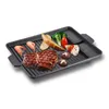 BBQ Tools Accessories Korean Grill Pan Non-stick Bakeware Smokeless Barbecue Tray Stovetop Plate for Kitchen Indoor Outdoor Party Camping Grilling 220922