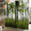 Rideaux de douche forêt naturelle paysage arbres tropicaux Boho salle de bain étanche impression 3D cloison avec crochets 220922