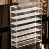 Caixas de armazenamento 1pcs Clear plástico maquiagem Cosmética Stand Holder Paleta Organizador da Paleta 7 Compartimentos Caixa