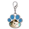 Nyckelringar DIY Blank SubliMation Dog Pet ID Namn Taggar Tallrikar för katter smycken hänge personifierad båda vita 3D -värmeöverföringstaggen WLL1682