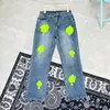 Designer-Männer Jeans mit Cross-Skin-Wäsche mit hoher Taillenliebhaber locker
