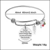 Bangle Inspirational Faith Pink Birthstone Charm Bracciale Bangle Per Donna 60Mm Espandibile In Acciaio Inossidabile Taglia Wire Drop Delivery 20 Dhpdo