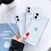 Dual Color Soft TPU Cases Crystal Transparent Cover stötfångare för iPhone 14 13 12 11 Pro XR XS Max X 8 7 Plus