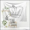 Tapestries 1Pc Elegant Abstract Wall Tapestry Hand Dn Lines Hanging Polyester Home Decor Line Drop Delivery 2021 Garden Yydhhome Dhly4