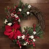 Flores decorativas Círculo de natal Wreath Wall Wall Decoração artificial Floral Flor Holiday Home El Shop Simulação Conveniente