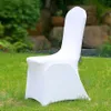 50 100 stcs Universal Cheap El White Chair Cover Office Lycra Spandex Chair Covers Weddings feest Dineren Kerst evenement Decor T2269i