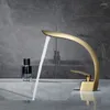Zlew łazienki krany Tuqiu Basen kran szczotkowany złoto Mikser Tap szary/czarny pranie pojedynczy uchwyt i zimny wodospad