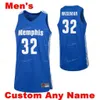 SJ NCAA COLLEGE MEMPS TIGERS BASKABALL JERSEY 12 Ryan Boyce 14 Jesaiah Maurice 15 Lance Thomas 2 Alex Lomax Custom Stitched