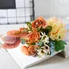 Decorative Flowers Bridal Cuttings Wedding Combination Bouquet Fake Marigolds Autumn Colors Foldable Man-made Bride Bridesmaid Holding