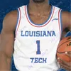 Nik1 Louisiana Tech Basketball Jersey NCAA College Karl Malone Daquan Bracey Ledoux Amorie Archibald Jean Muhammed P.J. Brown Millsap