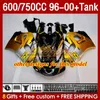 Tankbeurt voor Suzuki Srad GSXR600 GSXR 750 600 cc 1996-2000 156No.121 GSXR-600 GSXR750 750cc 1996 1997 1998 1998 1999 2000 GSX-R750 600CC 96 97 98 99 00 Fairing Black Glossy