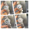 Montre DE luxe womens watches 30mm Imported quartz movement steel case Deep sea color shell literal diamond watch Wristwatches