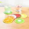 Bord Mats Kawaii Cup Fruit Form Cartoon Mönster Silikon Material Non-Slip Bowl Mat Heat Isolation Drink Rack Placemat