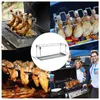 BBQ Tools Accessories Beef Chicken Leg Wing Grill Rack 14 Slots Stainless Steel Barbecue Drumsticks Holder Oven Roaster Stand with Drip Pan 220922