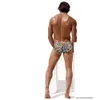 Costumi da bagno da uomo Costumi da bagno da uomo sexy Nylon Quick Dry Leopard Slip da bagno Gay Vita bassa Costume da bagno da bagno Fashion Pouch Pad Beach Surf Trunks J220913