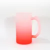 16-Unzen-Sublimationsbecher aus mattiertem Farbverlaufsglas, Thermotransfer-Blankglasbecher mit Griff, DIY-Kaffeewasserflasche, US-Lager B6