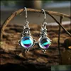 Dangle żyrandol Moonstone Copper Dangle Eden dla kobiet Eleganckie vintage długie kolczyki haczykowe Pretty biżuteria Hurtowa upuszczenie de dhzs3