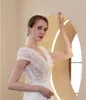 New wedding dress V-neck short-sleeved small trailing lace light LD8027