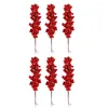 Party Decoration 6pcs Holly Berry Stems Branches Christmas Table Centerpieces Red Berries