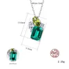 Prachtige romantische Emerald Gemstone S925 Silver hanger ketting Vrouwen sieraden Koreaans mode temperament ketting trouwfeestje