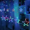 Cordes 2.5M 138 Led Lune Étoile Guirlande Lumineuse Guirlande Lumineuse De Noël Rideau Pour Mariage / Maison / Fête / Anniversaire Décoration