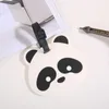 Kreativer PVC-Panda-Gepäckanhänger, Schlüsselanhänger, Partygeschenk, tragbar, Cartoon-Reiseetikett, Schlüsselanhänger, RRB15686