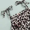 Rompers Girl Jumpsuit Leopard Print ärmlös tieup långa byxor småbarn Kid Girls Summer Fashion Jumpsuit outfit 16y J220922