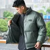 Masculino Down Parkas de estilo curto masculino colar de cor sólido colar inverno quente solto puffher cenas de punhado espessando roupas casuais harajuku chic 220923