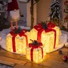 Décorations de Noël 152025cm 3pcsset Décoration Coffret Cadeau Arbre Ornements Lumineux Fer Art Maison En Plein Air 220922