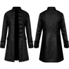 Vestes pour hommes Wepbel Steampunk Manteaux Vintage Uniformes pour hommes Pardessus Halloween Couleur unie Mode Col montant Costume Outwear