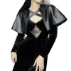 Women's Jackets Solid Color PU Piece Suit Dark Punk Style Leather Bump Shawl Lady